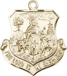 [0345KT] 14kt Gold Lord Is My Shepherd Medal