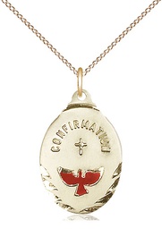 [0599XGF/18GF] 14kt Gold Filled Confirmation Pendant on a 18 inch Gold Filled Light Curb chain