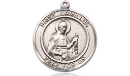 [8019RDSS] Sterling Silver Saint Camillus of Lellis Medal