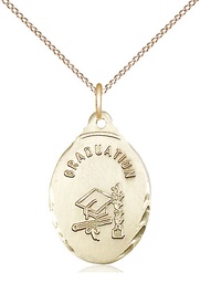 [0599ZGF/18GF] 14kt Gold Filled Graduate Pendant on a 18 inch Gold Filled Light Curb chain
