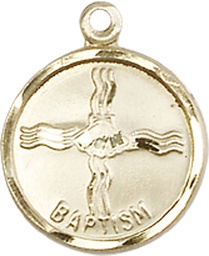 [0601BAKT] 14kt Gold Baptism Medal