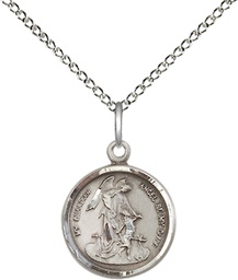 [0601ESS/18SS] Sterling Silver Guardian Angel Pendant on a 18 inch Sterling Silver Light Curb chain