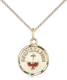 [0601XGF/18GF] 14kt Gold Filled Confirmation Pendant on a 18 inch Gold Filled Light Curb chain
