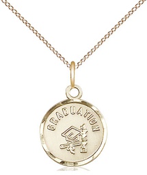 [0601ZGF/18GF] 14kt Gold Filled Graduation Pendant on a 18 inch Gold Filled Light Curb chain