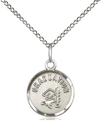 [0601ZSS/18SS] Sterling Silver Graduation Pendant on a 18 inch Sterling Silver Light Curb chain