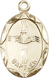 [0612BAKT] 14kt Gold Baptism Medal