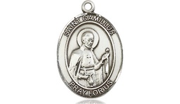 [8019SS] Sterling Silver Saint Camillus of Lellis Medal