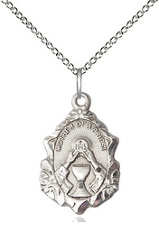 [0811SS/18SS] Sterling Silver Mother of a Priest Pendant on a 18 inch Sterling Silver Light Curb chain