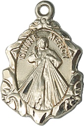 [0822DMKT] 14kt Gold Divine Mercy Medal