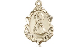 [0822IKT] 14kt Gold Infant of Prague Medal