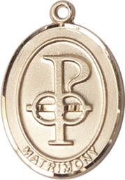 [0869KT] 14kt Gold Matrimony Medal