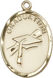 [0872KT] 14kt Gold Graduation Medal