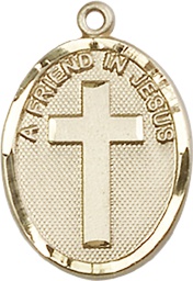 [0881KT] 14kt Gold A Friend In Jesus Medal