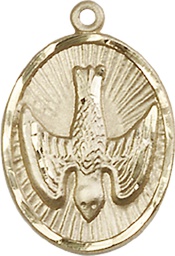 [0882KT] 14kt Gold Holy Spirit Medal