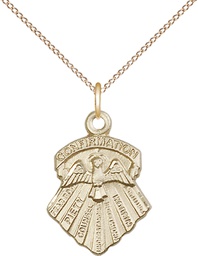 [0886GF/18GF] 14kt Gold Filled Seven Gifts Pendant on a 18 inch Gold Filled Light Curb chain