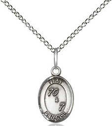 [0967SS/18SS] Sterling Silver First Penance Pendant on a 18 inch Sterling Silver Light Curb chain