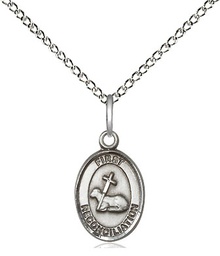 [0968SS/18SS] Sterling Silver First Reconciliation Pendant on a 18 inch Sterling Silver Light Curb chain