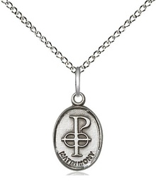 [0969SS/18SS] Sterling Silver Matrimony Pendant on a 18 inch Sterling Silver Light Curb chain