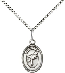 [0972SS/18SS] Sterling Silver Graduation Pendant on a 18 inch Sterling Silver Light Curb chain