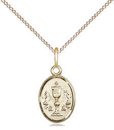 [0975GF/18GF] 14kt Gold Filled Chalice Pendant on a 18 inch Gold Filled Light Curb chain