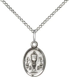 [0975SS/18SS] Sterling Silver Chalice Pendant on a 18 inch Sterling Silver Light Curb chain