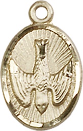 [0982KT] 14kt Gold Holy Spirit Medal