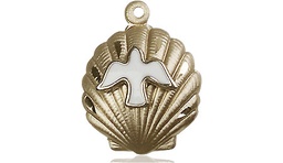 [1259KT] 14kt Gold Shell / Holy Spirit Medal