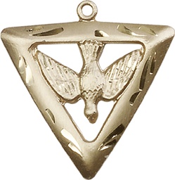 [1630KT] 14kt Gold Holy Spirit Triangle Medal