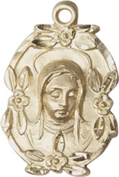 [1647KT] 14kt Gold Madonna Medal