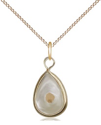 [1700GF/18GF] 14kt Gold Filled Mustard Seed Pendant on a 18 inch Gold Filled Light Curb chain