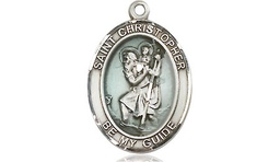 [8022ESS] Sterling Silver Saint Christopher Medal