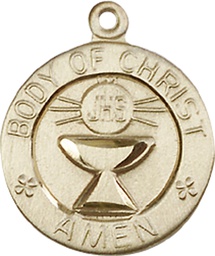 [2094KT] 14kt Gold Body of Christ Medal