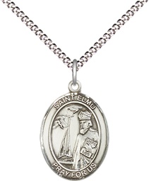 [8031SS/18S] Sterling Silver Saint Elmo Pendant on a 18 inch Light Rhodium Light Curb chain