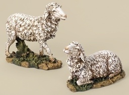 [RO-35212] 27&quot; Scale 2Pc St Color Sheep - Christmas