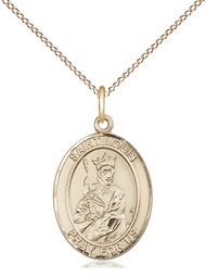 [8081GF/18GF] 14kt Gold Filled Saint Louis Pendant on a 18 inch Gold Filled Light Curb chain