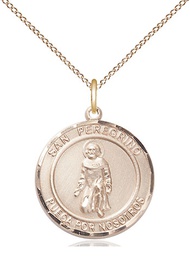 [8088RDSPGF/18GF] 14kt Gold Filled San Peregrino Pendant on a 18 inch Gold Filled Light Curb chain