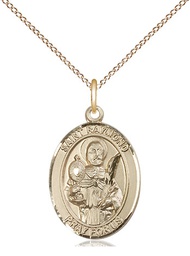 [8091GF/18GF] 14kt Gold Filled Saint Raymond Nonnatus Pendant on a 18 inch Gold Filled Light Curb chain