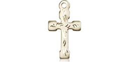 [2519KT] 14kt Gold Cross Medal