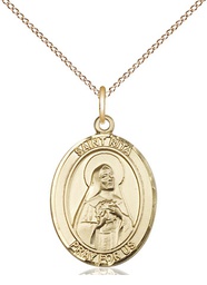 [8094GF/18GF] 14kt Gold Filled Saint Rita of Cascia Pendant on a 18 inch Gold Filled Light Curb chain