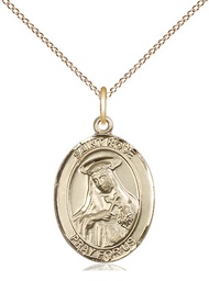 [8095GF/18GF] 14kt Gold Filled Saint Rose of Lima Pendant on a 18 inch Gold Filled Light Curb chain