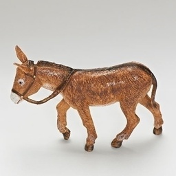 [RO-54085] 5" Brown Donkey W/Cross Ntvty - Christmas