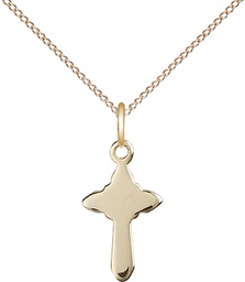[2524GF/18GF] 14kt Gold Filled Cross Pendant on a 18 inch Gold Filled Light Curb chain