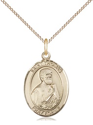 [8107GF/18GF] 14kt Gold Filled Saint Thomas the Apostle Pendant on a 18 inch Gold Filled Light Curb chain