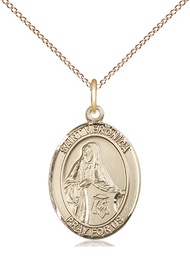 [8110GF/18GF] 14kt Gold Filled Saint Veronica Pendant on a 18 inch Gold Filled Light Curb chain