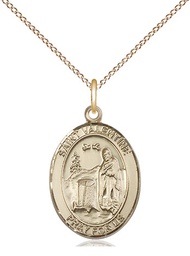 [8121GF/18GF] 14kt Gold Filled Saint Valentine of Rome Pendant on a 18 inch Gold Filled Light Curb chain