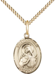 [8023GF/18G] 14kt Gold Filled Saint Dorothy Pendant on a 18 inch Gold Plate Light Curb chain