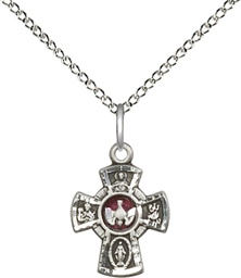 [3145ESS/18SS] Sterling Silver 5-Way Pendant on a 18 inch Sterling Silver Light Curb chain