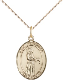 [8209GF/18GF] 14kt Gold Filled Saint Petronille Pendant on a 18 inch Gold Filled Light Curb chain