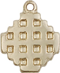 [4118KT] 14kt Gold Jerusalem Cross Medal