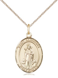 [8216GF/18GF] 14kt Gold Filled Saint Barnabas Pendant on a 18 inch Gold Filled Light Curb chain